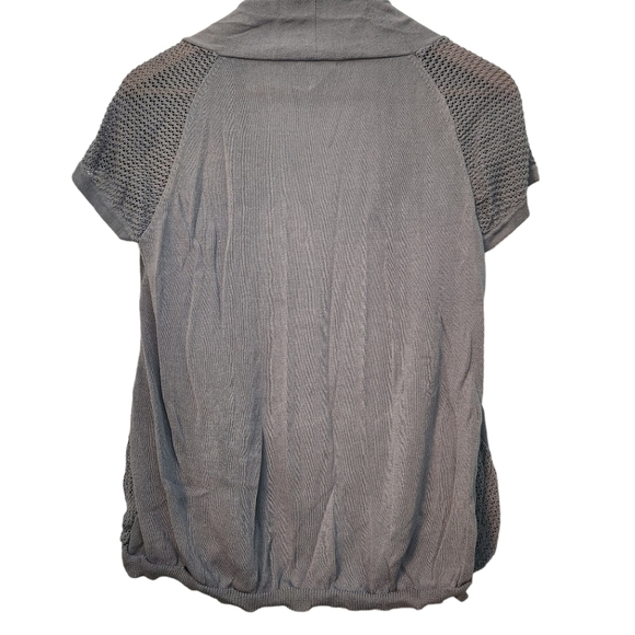 Andrea Jovine  blue opened front mesh knitted cardigan sweater - Picture 4 of 8